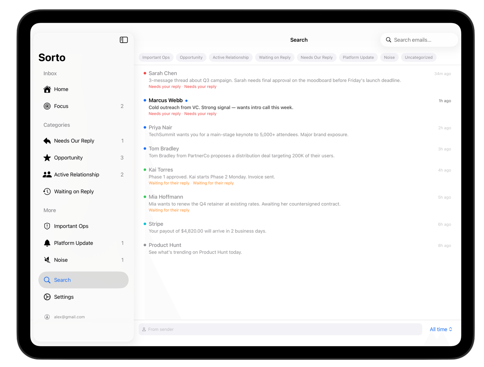 Sorto privacy architecture — all processing stays on your device
